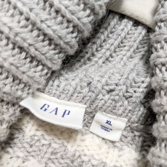 GAP Striped Merino Wool Boxy Turtleneck Sweater XL - Picture 3 of 7
